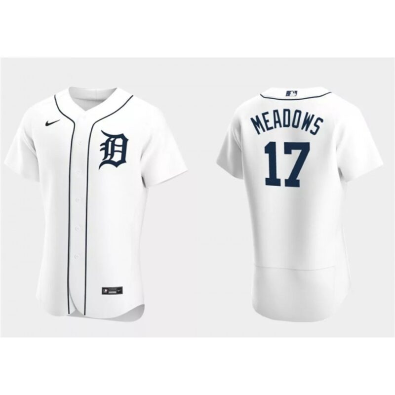 6863b707d7d7d_1 Men's Detroit Tigers #17 Austin Meadows White Flex Base Stitched Jersey