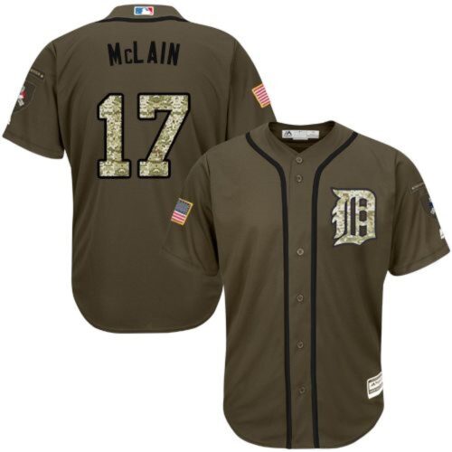 6863b70ed145a_1 Tigers #17 Denny McLain Green Salute to Service Stitched MLB Jersey