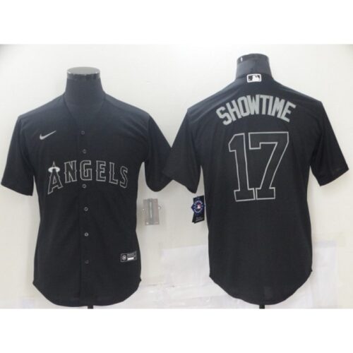 6863b71982fc6_1 Men's Los Angeles Angels #17 Shohei Ohtani Black Cool Base Stitched Baseball Jersey
