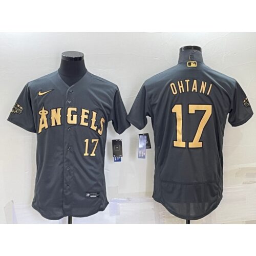 6863b72ad4cbf_1 Men's Los Angeles Angels #17 Shohei Ohtani 2022 All-star Charcoal Flex Base Stitched Jersey