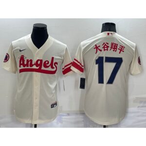 6863b72ecf7fc_1 Men's Los Angeles Angels #17 Shohei Ohtani 2022 Cream City Connect Cool Base Stitched Jersey