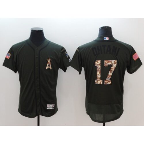 6863b747a2201_1 Men's MLB Los Angeles Angels #17 Shohei OhtaNinolive Green Flexbase Jersey