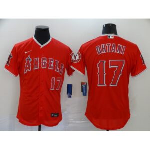 6863b74b5e104_1 Men's Los Angeles Angels #17 Shohei Ohtani Red Flex Base Stitched MLB Jersey