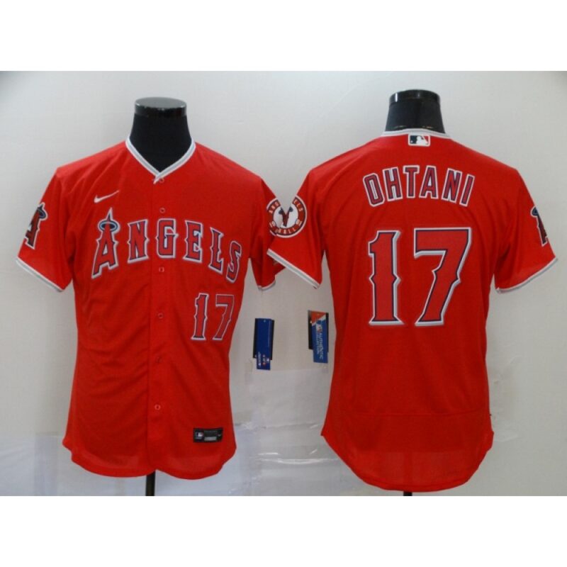 6863b74b5e104_1 Men's Los Angeles Angels #17 Shohei Ohtani Red Flex Base Stitched MLB Jersey