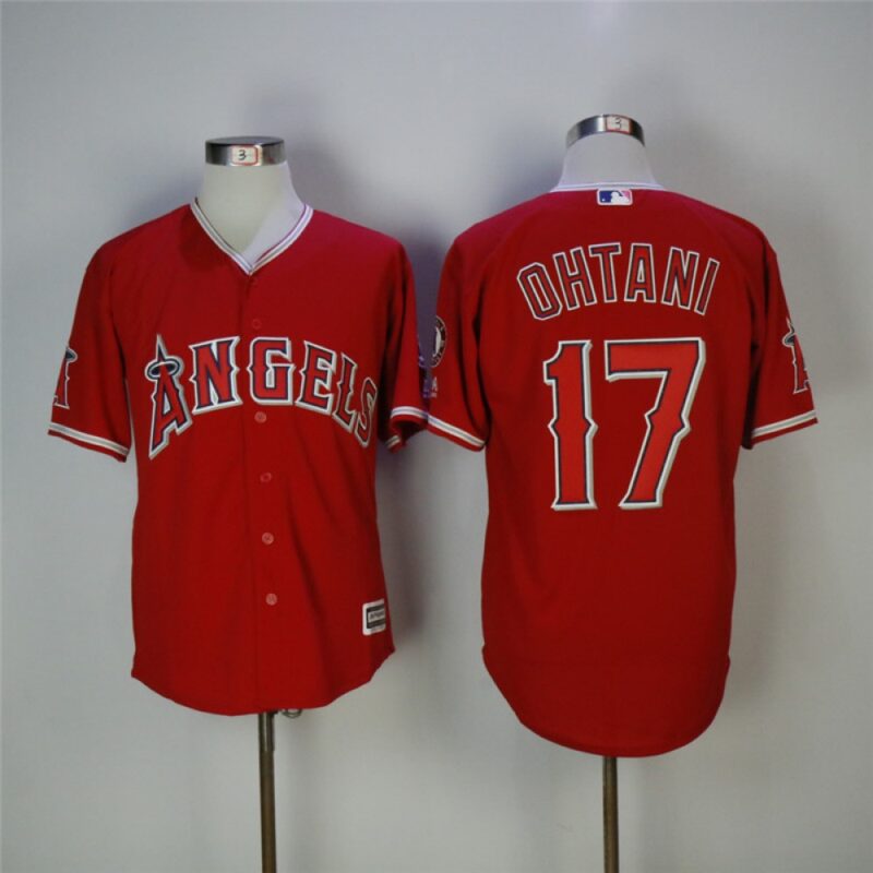 6863b75aed242_1 Men's Los Angeles Angels #17 Shohei Ohtani Red Cool Base Stitched MLB Jersey