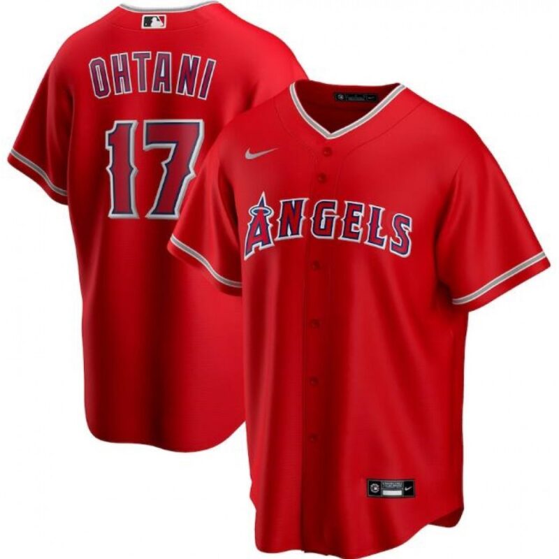 6863b75ebd784_1 Men's Los Angeles Angels #17 Shohei Ohtani Red Cool Base Stitched Jersey