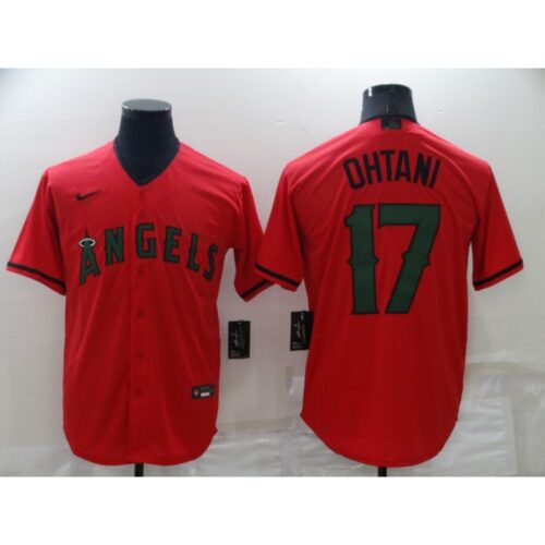 6863b7628e73c_1 Men's Los Angeles Angels #17 Shohei Ohtani Red Memorial Day Cool Base Stitched Jersey