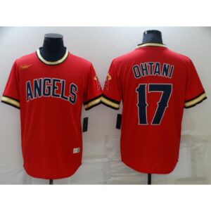 6863b7661b10a_1 Men's Los Angeles Angels #17 Shohei Ohtani Red Cool Base Stitched Jersey