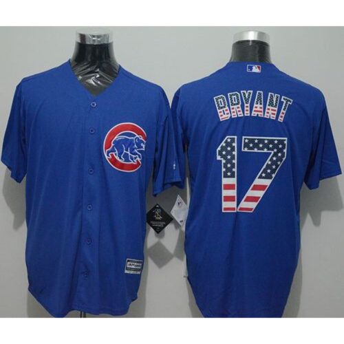 6863b7d579523_1 Cubs #17 Kris Bryant Blue USA Flag Fashion Stitched MLB Jersey