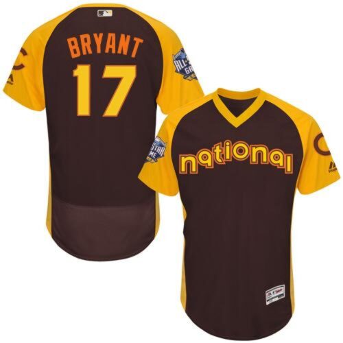 6863b7d93ebdc_1 Cubs #17 Kris Bryant Brown Flexbase Authentic Collection 2016 All-Star National League Stitched MLB Jersey