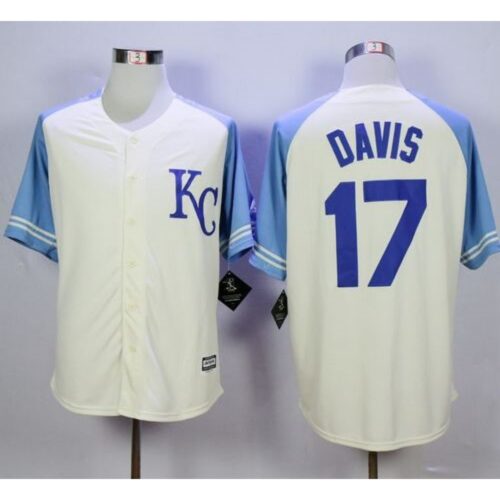 6863b7eb6e0a9_1 Royals #17 Wade Davis Cream Exclusive Vintage Stitched MLB Jersey