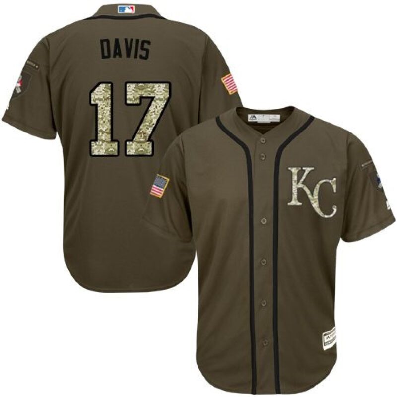 6863b7fca6b35_1 Royals #17 Wade Davis Green Salute to Service Stitched Youth MLB Jersey