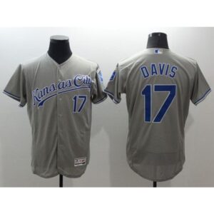 6863b80875fd2_1 Royals #17 Wade Davis Grey Flexbase Authentic Collection Stitched MLB Jersey