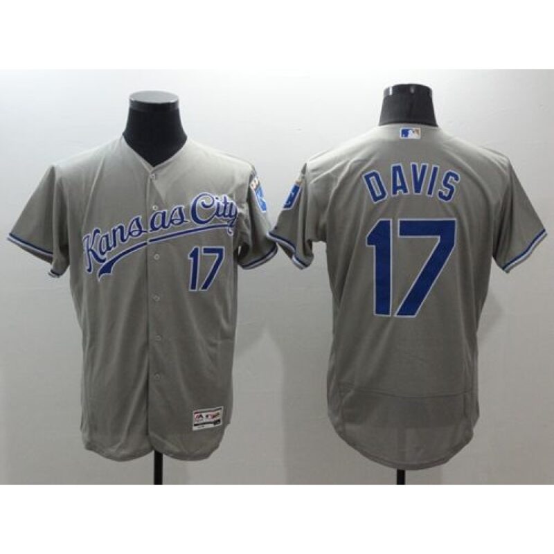 6863b80875fd2_1 Royals #17 Wade Davis Grey Flexbase Authentic Collection Stitched MLB Jersey