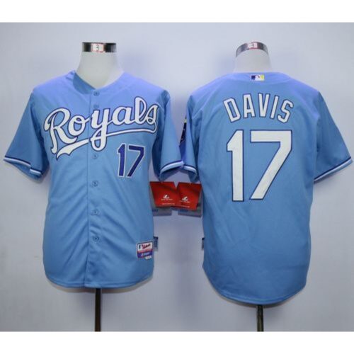 6863b80f8efc3_1 Royals #17 Wade Davis Light Blue Alternate 1 Cool Base Stitched MLB Jersey