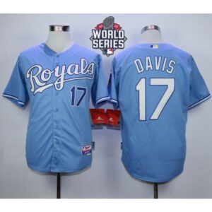 6863b8132a1a7_1 Royals #17 Wade Davis Light Blue Alternate 1 Cool Base W/2015 World Series Patch Stitched MLB Jersey