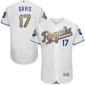 6863b82199b68_1 Royals #17 Wade Davis White 2015 World Series Champions Gold Program FlexBase Authentic Stitched MLB Jersey