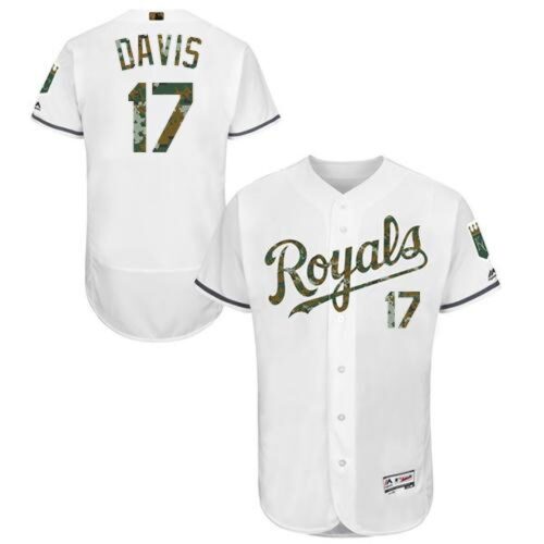 6863b8309e862_1 Royals #17 Wade Davis White Flexbase Authentic Collection 2016 Memorial Day Stitched MLB Jersey