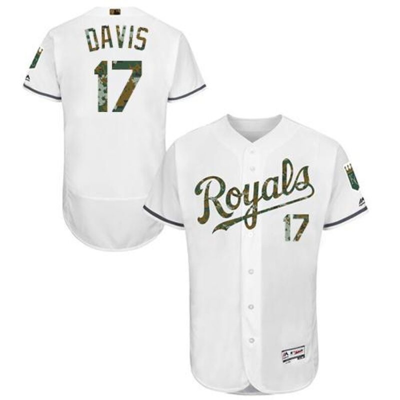 6863b8309e862_1 Royals #17 Wade Davis White Flexbase Authentic Collection 2016 Memorial Day Stitched MLB Jersey