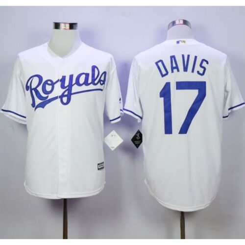 6863b83d640bb_1 Royals #17 Wade Davis White New Cool Base Stitched MLB Jersey