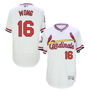 6863b8867bf61_1 Cardinals #16 Kolten Wong White Flexbase Authentic Collection Cooperstown Stitched MLB Jersey