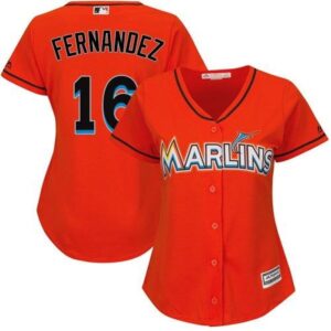 6863b8bdc235a_1 Marlins #16 Jose Fernandez Orange Women's Alternate Stitched MLB Jersey