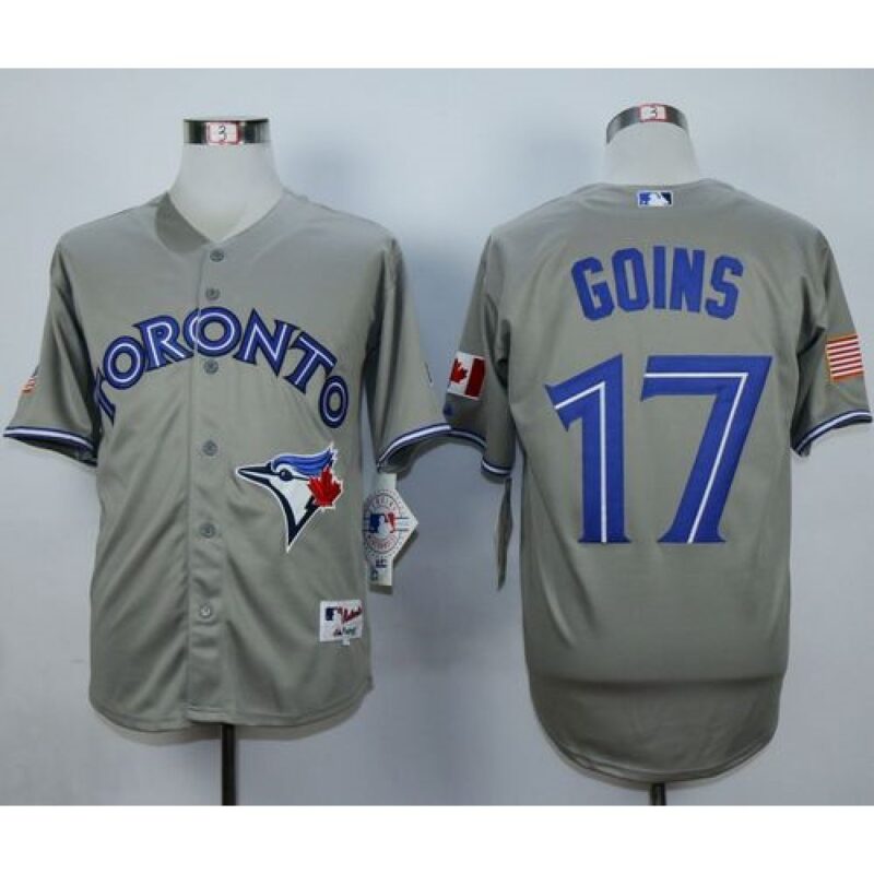 6863b908723c6_1 Blue Jays #17 Ryan Goins Grey Cool Base Stitched MLB Jersey