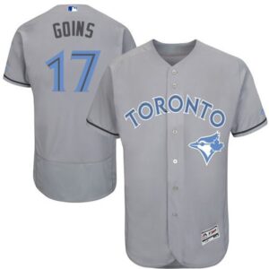 6863b90c1c56d_1 Blue Jays #17 Ryan Goins Grey Flexbase Authentic Collection 2016 Father's Day Stitched MLB Jersey