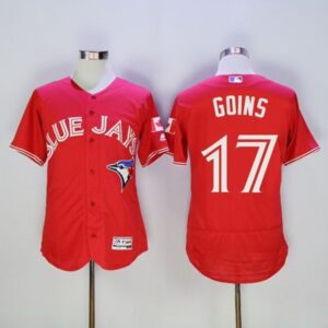 6863b92230787_1 Blue Jays #17 Ryan Goins Red Flexbase Authentic Collection Canada Day Stitched MLB Jersey