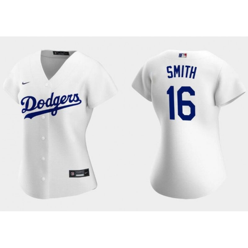 6863b94717752_1 Women's Los Angeles Dodgers #16 Will Smith White Stitched Jersey(Run Small)