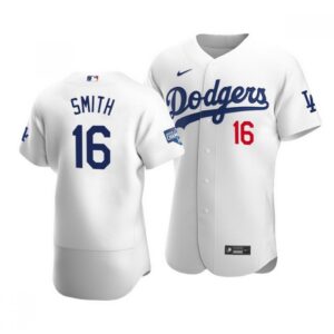 6863b95271f09_1 Youth Los Angeles Dodgers #16 Will Smith 2020 White World Series Champions Patch Flex Base Stitched Jersey