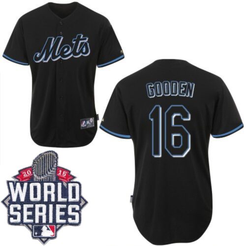 6863b96b8dcab_1 Mets #16 Dwight Gooden Black Fashion W/2015 World Series Patch Stitched MLB Jersey