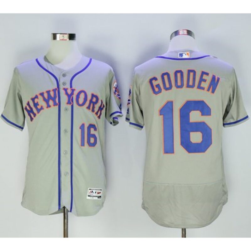 6863b976e5368_1 Mets #16 Dwight Gooden Grey Flexbase Authentic Collection Stitched MLB Jersey