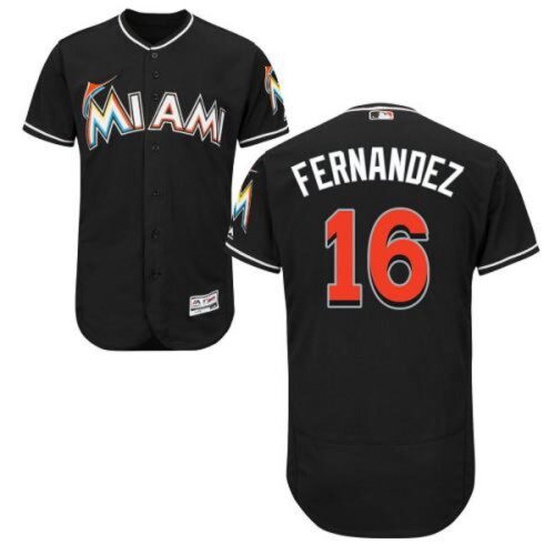 6863b9a1d1156_1 marlins #16 Jose Fernandez Black Flexbase Authentic Collection Stitched MLB Jersey