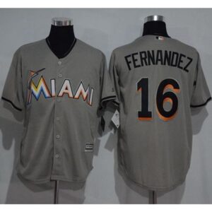 6863b9a91e760_1 marlins #16 Jose Fernandez Grey New Cool Base Stitched MLB Jersey