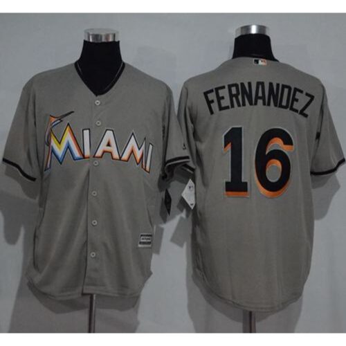 6863b9a91e760_1 marlins #16 Jose Fernandez Grey New Cool Base Stitched MLB Jersey