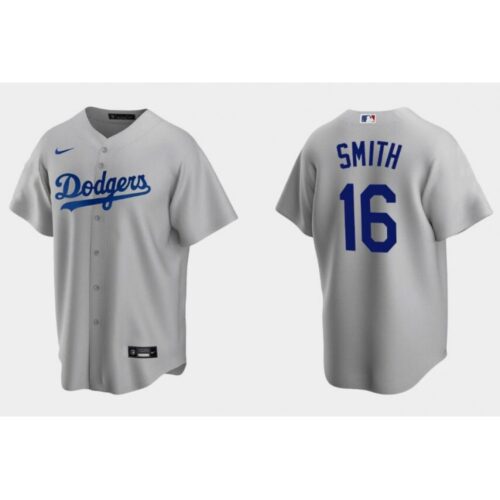 6863b9d1e1949_1 Men's Los Angeles Dodgers #16 Will Smith Grey Cool Base Stitched Jersey