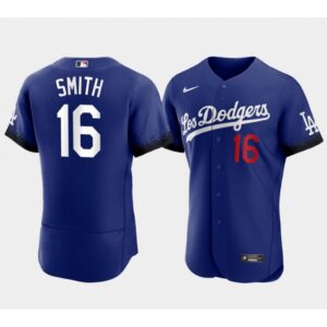6863b9e52b470_1 Men's Los Angeles Dodgers #16 Will Smith 2021 Royal City Connect Flex Base Stitched Baseball Jersey