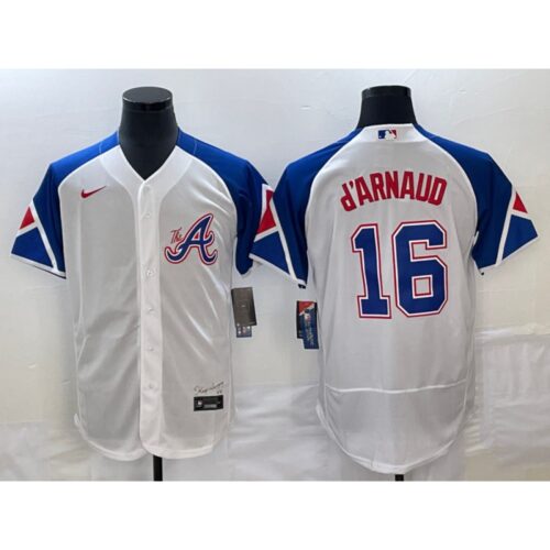 6863ba49778d1_1 Men's Atlanta Braves #16 Travis d'Arnaud White 2023 City Connect Flex Base Stitched Jersey