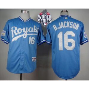 6863ba803d87a_1 Royals #16 Bo Jackson Light Blue 1985 Turn Back The Clock W/2015 World Series Patch Stitched MLB Jersey