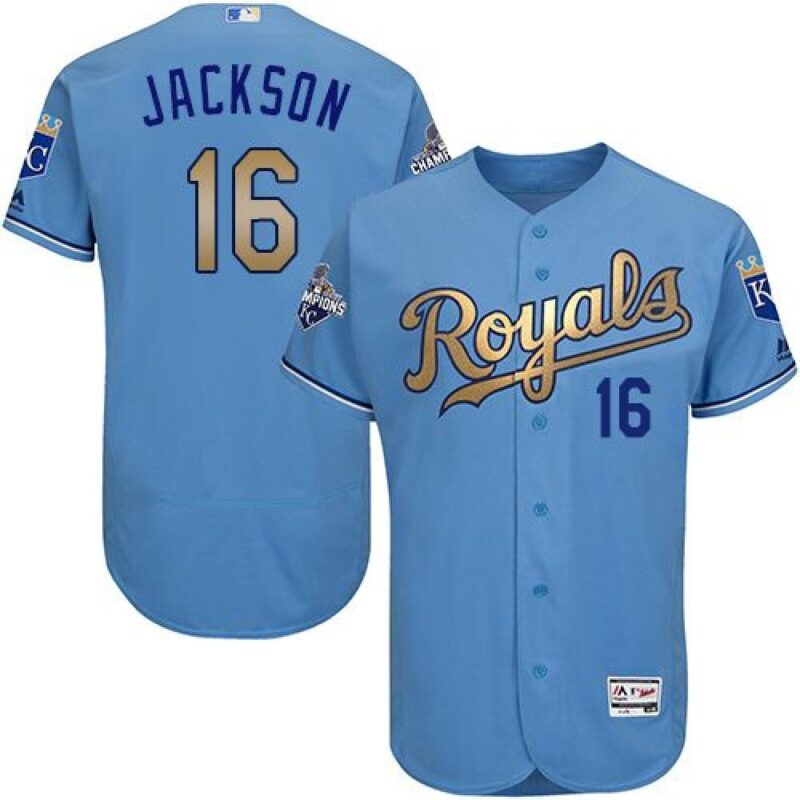 6863ba954f441_1 Royals #16 Bo Jackson Light Blue FlexBase Authentic 2015 World Series Champions Gold Program Stitched MLB Jersey