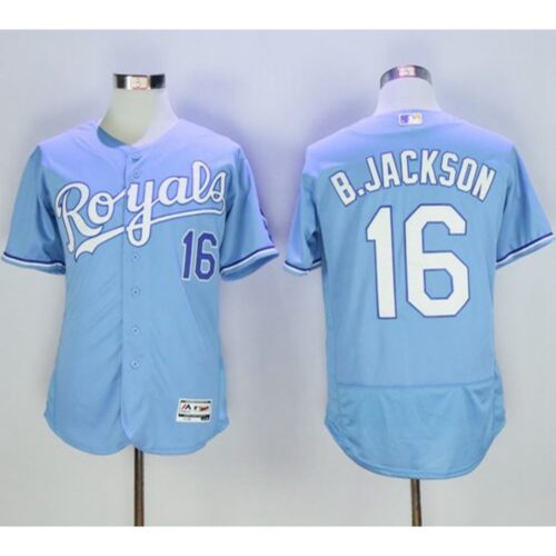 6863ba98ccd85_1 Royals #16 Bo Jackson Light Blue Flexbase Authentic Collection Stitched MLB Jersey