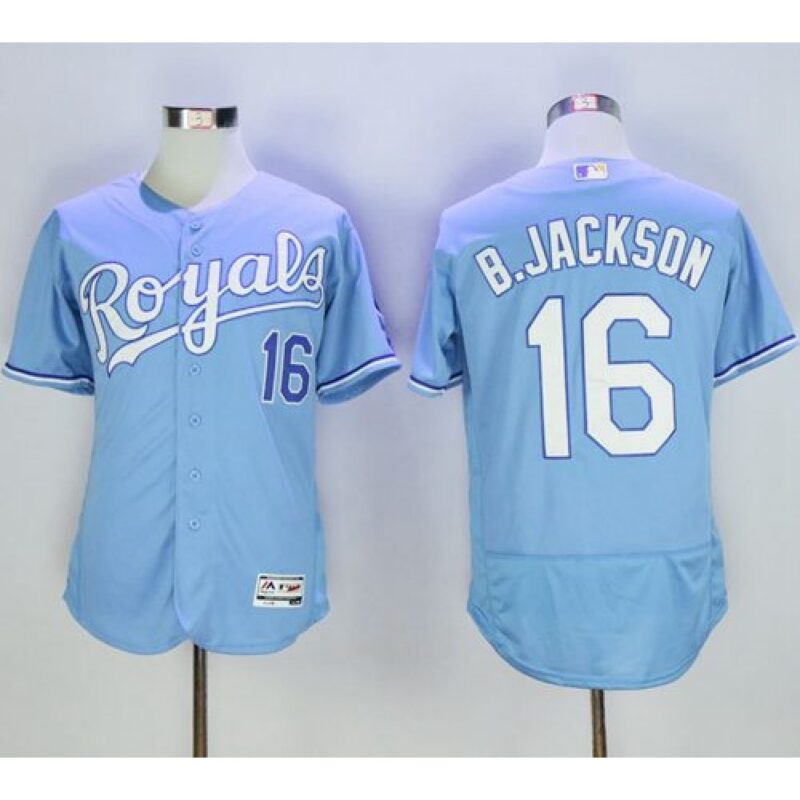 6863ba98ccd85_1 Royals #16 Bo Jackson Light Blue Flexbase Authentic Collection Stitched MLB Jersey