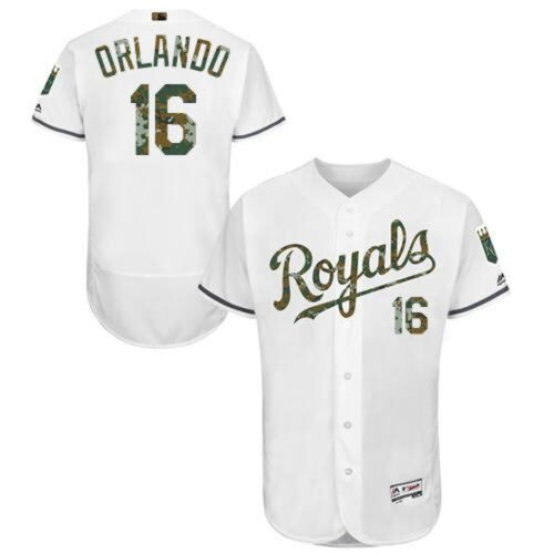 6863bacc4821b_1 Royals #16 Paulo Orlando White Flexbase Authentic Collection 2016 Memorial Day Stitched MLB Jersey