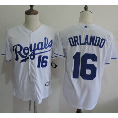 6863bacfc52aa_1 Royals #16 Paulo Orlando White New Cool Base Stitched MLB Jersey