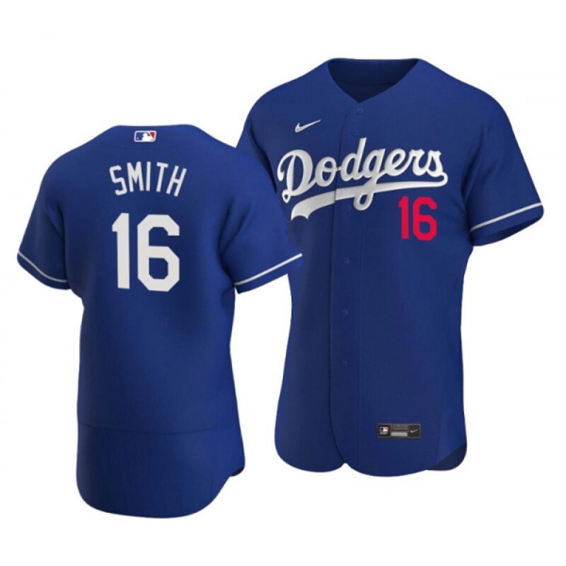 6863baebd64cf_1 Men's Los Angeles Dodgers #16 Will Smith Blue Flex Base Stitched Jersey