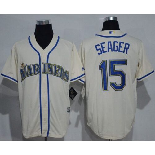 6863bb1621b6d_1 Mariners #15 Kyle Seager Cream New Cool Base Stitched MLB Jersey