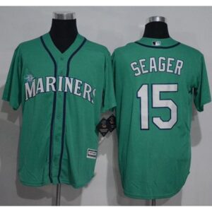 6863bb1d9830e_1 Mariners #15 Kyle Seager Green New Cool Base Stitched MLB Jersey