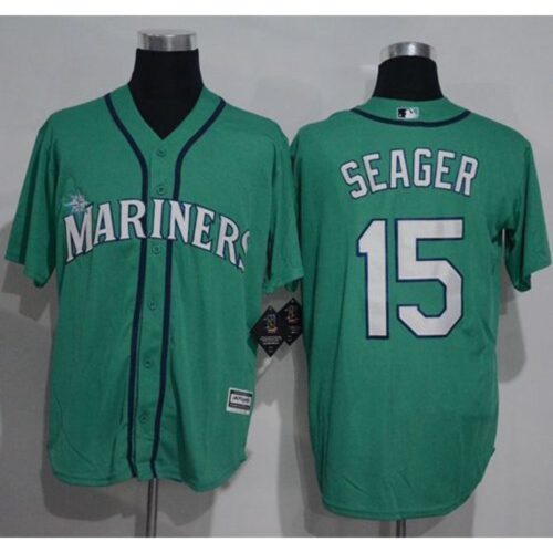 6863bb1d9830e_1 Mariners #15 Kyle Seager Green New Cool Base Stitched MLB Jersey