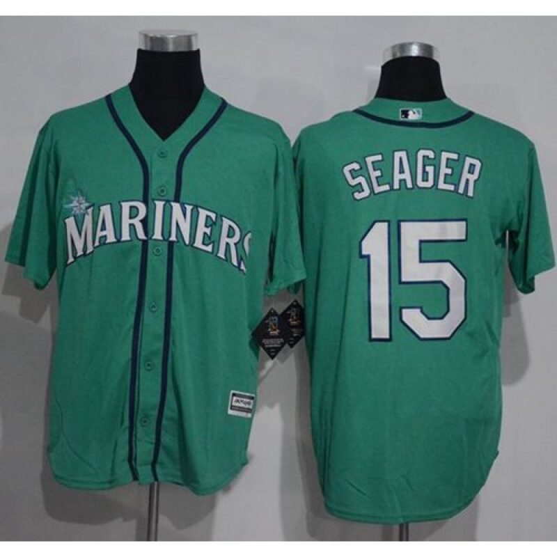 6863bb1d9830e_1 Mariners #15 Kyle Seager Green New Cool Base Stitched MLB Jersey